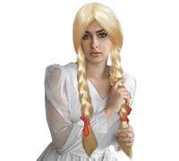 EUPSIIU Parrucca Mercoledì Addams Parrucca Cabaret Parrucca oro Intrecciata Trecce Lunghe in Rete Traspirante Parrucca Strega per Adulti Accessori per Costumi Anime Parrucche (Biondo)