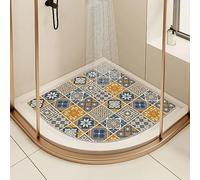 EUPXRHY Tappeto Doccia Antiscivolo Angolare, Tappeto Doccia Angolare, Pedana Antiscivolo Per Doccia, Luffa In PVC Tappetino Antiscivolo Doccia Per Doccia O Vasca Da Bagno,E,60x60cm