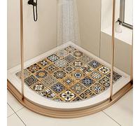 EUPXRHY Tappeto Doccia Antiscivolo Angolare, Tappeto Doccia Angolare, Pedana Antiscivolo Per Doccia, Luffa In PVC Tappetino Antiscivolo Doccia Per Doccia O Vasca Da Bagno,C,70x70cm