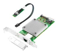 Euqvos 10 Gigabit M.2 to RJ45 NIC, for Intel 82599 Controller, Single-Port RJ45, M Key, with SFF 8087 0.35m(1.1ft) cable, 10 Gigabit Ethernet Expansion Card for Windows/Windows Server/Linux