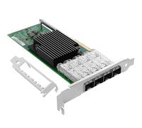 Euqvos 10GbE NIC Network Card per Intel X710-DA4 PCIe 3.0 x8 Quad SFP+ Ports XL710BM1 Controller Support Windows Server/Linux/VMware ESXi