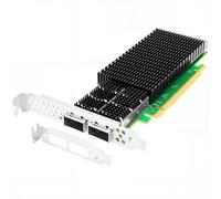 Euqvos Adattatore di rete Ethernet QSFP56 200Gb/s a doppia porta per Mellanox ConnectX-6 SmartNIC PCIe 4.0 x16 Adattatore InfiniBand RDMA (RoCE) Supporto Windows/Windows Server/Linux