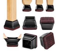 Euqvunn 18 Pezzi Gommini per Sedie, Feltrini Sedie Neri con Cuscinetti in Feltro, Piedini Quadrati per Pavimenti in Legno/Ceramica, Senza Graffi, Senza Rumore (Adatto: 35-45mm)