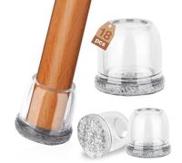 Euqvunn 18pcs Gommini per Sedie Rotondi, Feltrini per Sedie Silicone, Trasparente Coprigambe per Sedie, Proteggi Gambe per Mobili 14-20mm, Tappi Piedini per Proteggere i Pavimenti da Graffi e Rumori