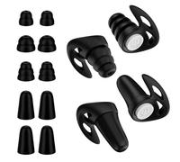 Euqvunn 2 Paia Tappi per Orecchie Antirumore per Dormire Concerti Studio Set Riutilizzabile Silicone e Schiuma Morbida con Puntali S M L e Custodie Max 25 dB