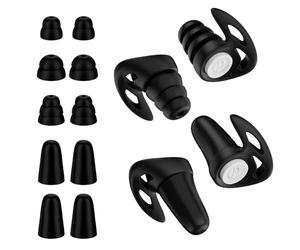 Euqvunn 2 Paia Tappi per Orecchie Antirumore per Dormire Concerti Studio Set Riutilizzabile Silicone e Schiuma Morbida con Puntali S M L e Custodie Max 25 dB