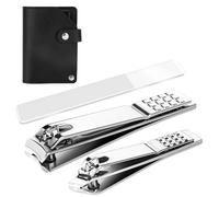 Euqvunn 3 Pcs Tagliaunghie Kit, Taglia Unghie per Piedi, Tagliaunghie Uomo in Acciaio al Carbonio, Professionale Taglia Unghie per Mani con Lima per Unghie Tagliaunghie angolato per Anziani Donna