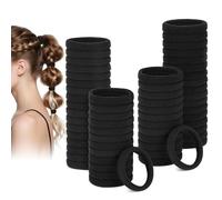 Euqvunn 60 Pezzi Elastici Capelli Donna, Elastici per Capelli Neri, Senza Danneggiare Metallo, Morbidi Lacci Codini Accessori Capelli per Uomo, Bambini, Ragazze