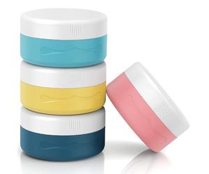 Euqvunn Contenitori Creme da Viaggio, Contenitori da Viaggio per Liquidi, Contenitori Viaggio Liquidi Approvati dalla TSA da 40 ml, Barattoli per Crema in Silicone per Cosmetici viso Corpo Crema