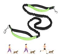 Euqvunn Guinzaglio 3-in-1 con Due Maniglie Imbottite - 1,6m a 2,2m, Elastico Guinzaglio Mani Libere Accessorio per Cani di Taglia Media, Ideale per Corsa, Passeggiate, Escursioni & Viaggi