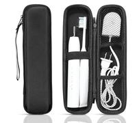 Euqvunn Porta spazzolino da viaggio, compatibile con la maggior parte degli spazzolini elettrici, con rivestimento morbido, doppia cerniera e cinturino per appendere per casa e viaggi (Oxford)