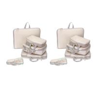 Euqvunn Set di Organizer Valigie, Compressione Packing Cube, Large Organizer Valigia, Waterproof Intimo Set da Viaggio per Zaini, 4 Pezzi Set (Confezione da 2)