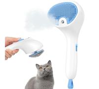 Euqvunn Spazzola a Vapore per Gatti e Cani con Pulsante di Rilascio, [Design Ultra-Silenzioso/Manico Ergonomico] Spazzola a Vapore Ricaricabile per Animali Domestici,Spazzola per Gatti, Cani Conigli