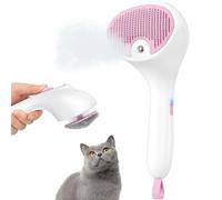 Euqvunn Spazzola a Vapore per Gatti e Cani con Pulsante di Rilascio, [Design Ultra-Silenzioso/Manico Ergonomico] Spazzola a Vapore Ricaricabile per Animali Domestici,Spazzola per Gatti, Cani Conigli