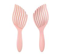 Euqvunn Spazzola Capelli Rosa Flessibile, Spazzola per Capelli Ricci per Capelli Bagnati & Asciutti, Districante Indolore, Denti Morbidi in Gomma per Cura del Cuoio Capelluto, Volume per Capelli Fini