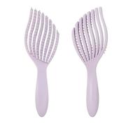Euqvunn Spazzola Capelli Viola Flessibile, Spazzola per Capelli Ricci per Capelli Bagnati & Asciutti, Senza Dolore, Denti Morbidi in Gomma per Cura del Cuoio Capelluto, Volume per Capelli Fini