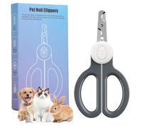Euqvunn Tagliaunghie Gatto, Professionale Taglia Unghie Gatto Con Doppia Lama e Rimovibile Illuminazione LED, Adatto a Conigli, Uccelli, Cuccioli, Gattini, Animali Medi e Piccoli (Grigio Bianco)