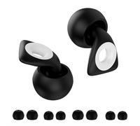 Euqvunn Tappi per Orecchie Antirumore per Dormire Riutilizzabili Silicone con 4 Paia Puntali S e L Custodia per Russare Concerti Studio Nero 27 dB