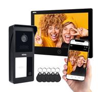 Eura VDP-45A3-2TY VDP-49A3-2TY TUYA Videocitofono WiFi, AHD, RFID, monitor a colori da 7 pollici, doppio filo, nero