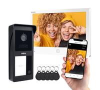 EURA VDP-49A3-2TY TUYA-Videocitofono WiFi, AHD, RFID, Monitor a Colori da 7 Pollici, Doppio Filo, Bianco