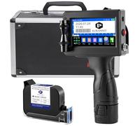 Eurannit Stampante a getto d'inchiostro portatile E15 - Touchscreen da 4,3" per testo, logo, data, codice a barre, codice QR, include cartuccia d'inchiostro da 12,7 mm (0,5") e custodia protettiva per