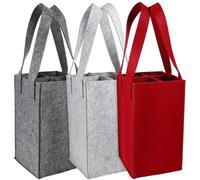 EURDFHY buste per bottiglie Borsa in feltro for vino 3 pezzi Borse da trasporto rosse con divisori Protezione for bottiglie for il Ringraziamento riutilizzabili