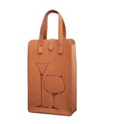 EURDFHY buste per bottiglie Borsa in feltro for vino con cuscinetto for imballaggio for bevande portatile, borsa for riporre gli avvolgimenti, bottiglia for bottiglie doppie(Light brown)