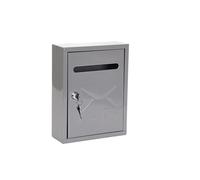 EURDFHY Cassetta Postale Metal Wall Mount Mailbox Letter Box Apartment Complaint Large Capacity Office Home Postbox(Grey)