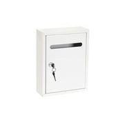 EURDFHY Cassetta Postale Metal Wall Mount Mailbox Letter Box Apartment Complaint Large Capacity Office Home Postbox(White)