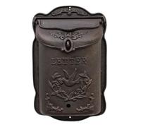 EURDFHY Cassetta Postale Retro Large Wall Mounted Cast Iron Mailbox with Dove Olive Branch Pattern On Lockable