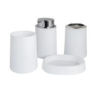 EURDFHY Dispenser per Sapone Bagno Set di Accessori da Bagno in plastica Scopino for WC Portasapone Dispenser for dentifricio Coperchio Basculante Cestino Lavabile for Accessori da Bagno(4PCS G)