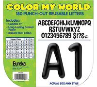 Eureka 845306 Alfabeto e Numeri Bacheca e Classi Decorazioni per Insegnanti, 10,2 cm H, Multicolore, 180 Pezzi