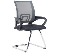 Eureka Sedia Cantilever con Braccioli in Rete Traspirante per Ufficio e Sale Attesa, Grigio