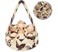 EureKaEr Cestino per uova, in tela resistente, per uova fresche, con 7 sacchetti, per pollaio, galline, anatra, regalo per casalinga, 20 cm