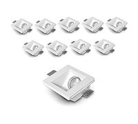 Eurekaled - 10 pezzi Portafaretto in Gesso CERAMICO Inclinato da Incasso per GU10 e MR16 in cartongesso