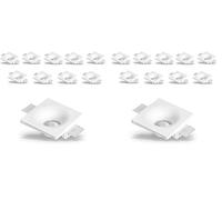 Eurekaled® - 10pz Portafaretto in Gesso CERAMICO da Incasso Conico per Controsoffitti per GU10 e MR16 cod.,1288 (Confezione da 2)