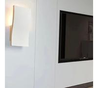 Eurekaled - Applique in Gesso Ceramico Onda - Attacco E14 - Lampada da muro per spazi interni, camera, corridoio, soggiorno - Lampadina intercambiabile - Verniciabile - Design Moderno