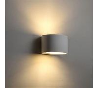 Eurekaled - Applique in Gesso Ceramico Semicilindro - Attacco G9 - Lampada da muro per spazi interni, camera, corridoio, soggiorno - Lampadina intercambiabile - Verniciabile - Design Moderno