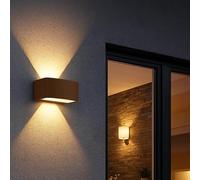 Eurekaled Applique LED Lucy Corten E27 220V - Illuminazione Up-Down da Esterno IP54, Attacco E27, Design in Alluminio Corten, Resistente agli Agenti Atmosferici