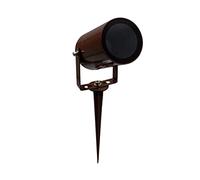 Eurekaled - Faretto da esterno MARRONE con portalampada GU10 e picchetto - Lampadina intercambiabile - Da giardino IP65 220V