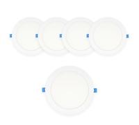 Eurekaled - Faretto LED da incasso slim tondo IP20 luce diffusa con angolo apertura di 120° spessore 11mm, lampada LED per cartongesso (Luce fredda 6500K, 5pz 18W foro 205mm)
