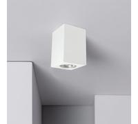 Eurekaled - Lampada da soffitto in gesso ceramico Cilindro o Quadrato - Portafaretto attacco GU10 220V (H110mm, Quadrato)