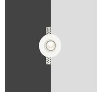 Eurekaled - Mini portafaretto in Gesso CERAMICO da Incasso per Controsoffitti GU10 da 35mm con alette regolabili (Tondo)