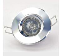 Eurekaled - Portafaretto da Incasso Tondo Orientabile Alluminio Lucido, per Faretto GU10 e MR16, Foro di Incasso 75mm, Diametro 85mm. cod. 2117