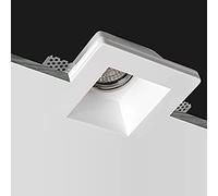 Eurekaled - Portafaretto in Gesso CERAMICO da Incasso Quadrato per Controsoffitti per GU10 e MR16 (1 Pezzo)