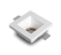 Eurekaled® - Portafaretto in Gesso CERAMICO da Incasso Quadrato per Controsoffitti per GU10 e MR16 cod.220628