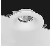 Eurekaled - Portafaretto in Gesso CERAMICO Tondo Conico da Incasso per Controsoffitti con alette regolabili