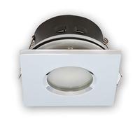 Eurekaled - Portafaretto Incasso Quadrato Cromato Impermeabile IP44