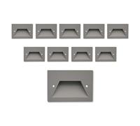 Eurekaled Segnapasso LED da incasso compatibile con scatola 503 3W calda o naturale 220V IP65 (Grigio, 10pz segnapasso 3000K)