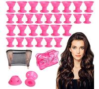 EUREKORA Bigodini in silicone, 40 pezzi, ricci in silicone, per tutta la notte, senza calore, sicuri per capelli, per salone, barbieri, donne e ragazze (20 grandi, 20 piccole)